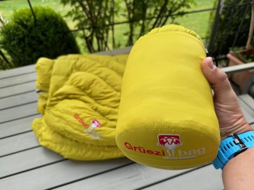 Grüezi bag verwendet super leichtes 20-Denier Nylon mit einem Gewicht von ca. 24g/qm