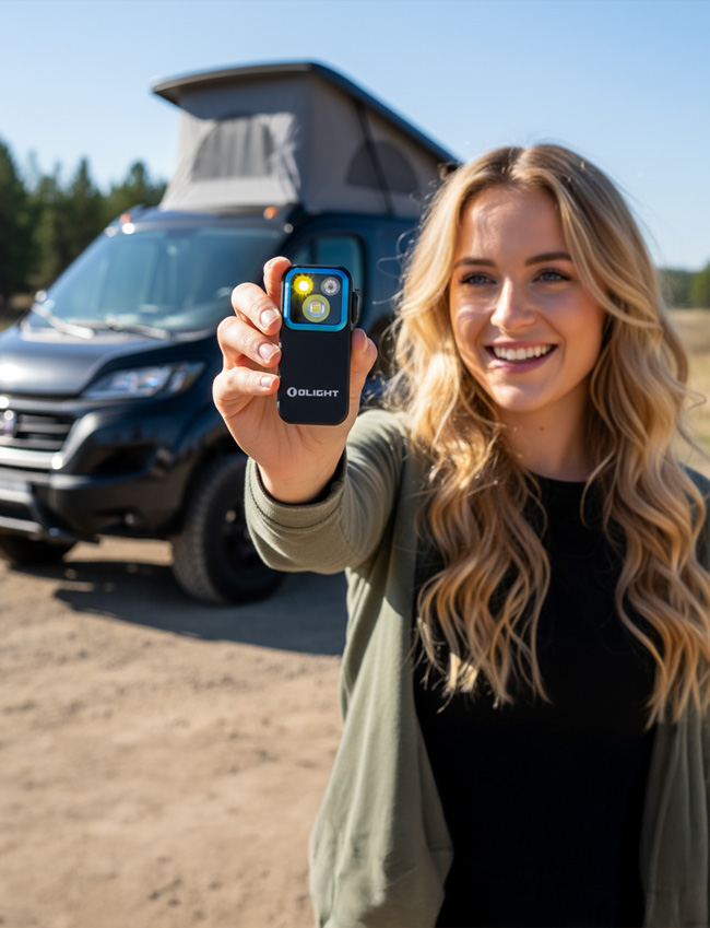 Olight Oclip Taschenlampe für Camping & Outdoor (KI-generiert)