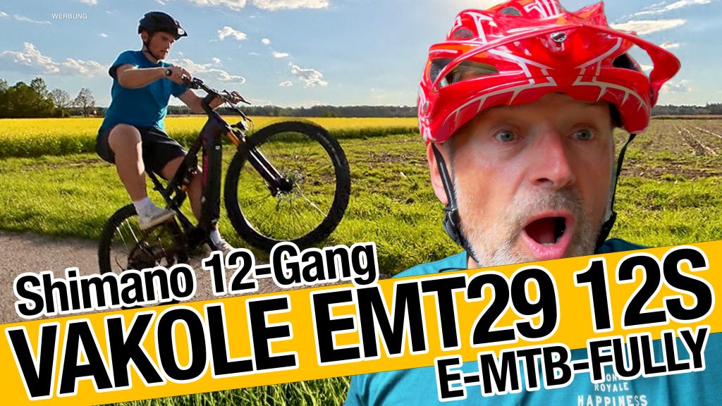 Vakole EMT29 12S E-MTB im Test bei Bergbiker, Shimano 12-Gang Vollfederung