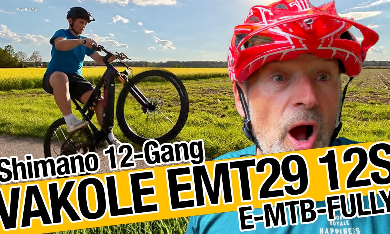 Vakole EMT29 12S E-MTB im Test bei Bergbiker, Shimano 12-Gang Vollfederung