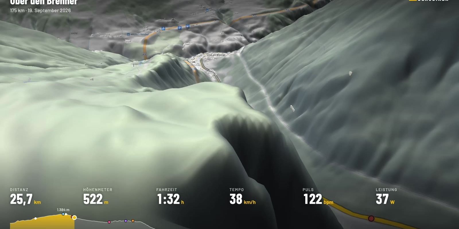 gipfelkino-tageslicht-3d-gelaende Gipfelkino Replay im Tageslicht-Look mit 3D-Gelände und Höhenprofil
